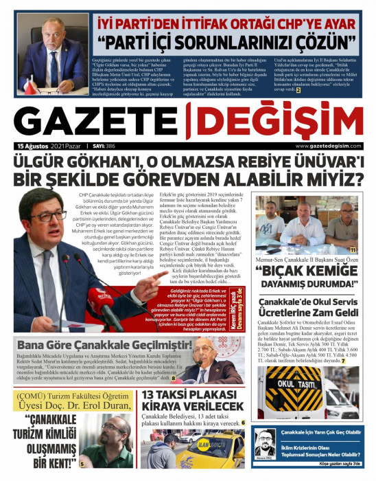 15 Ağustos 2021 /Sayı 386