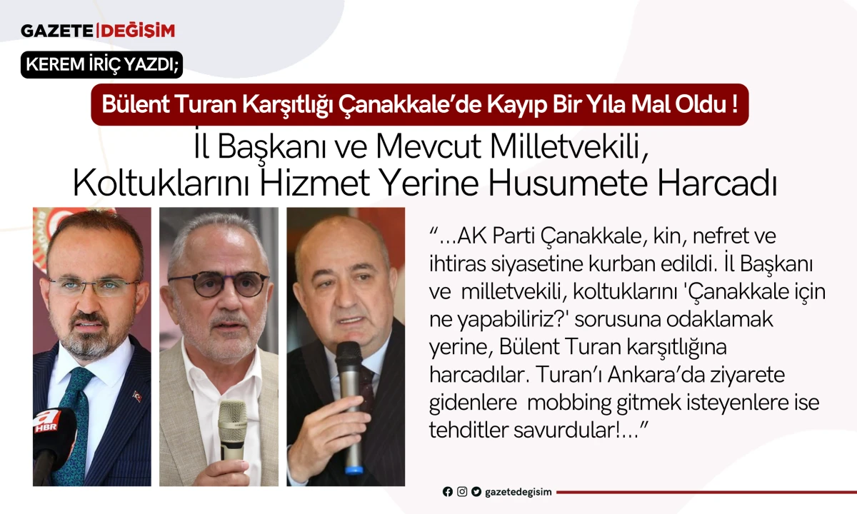 Çanakkale'de Yaprak Kımıldamıyor, Gündemden Kopuk Siyaset