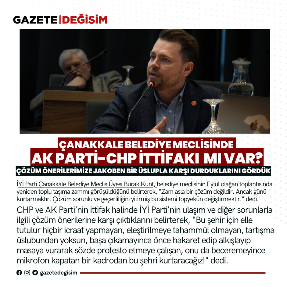 CHP ve AK Partili İttifak Halinde Çözüm Önerilerimize Karşı Duruyorlar!