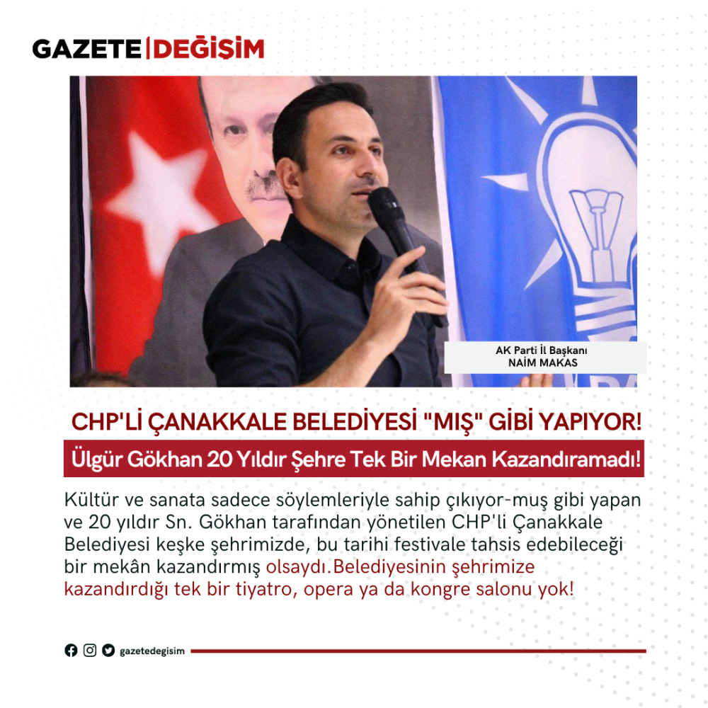 CHP'Lİ ÇANAKKALE BELEDİYESİ "MIŞ" GİBİ YAPIYOR!