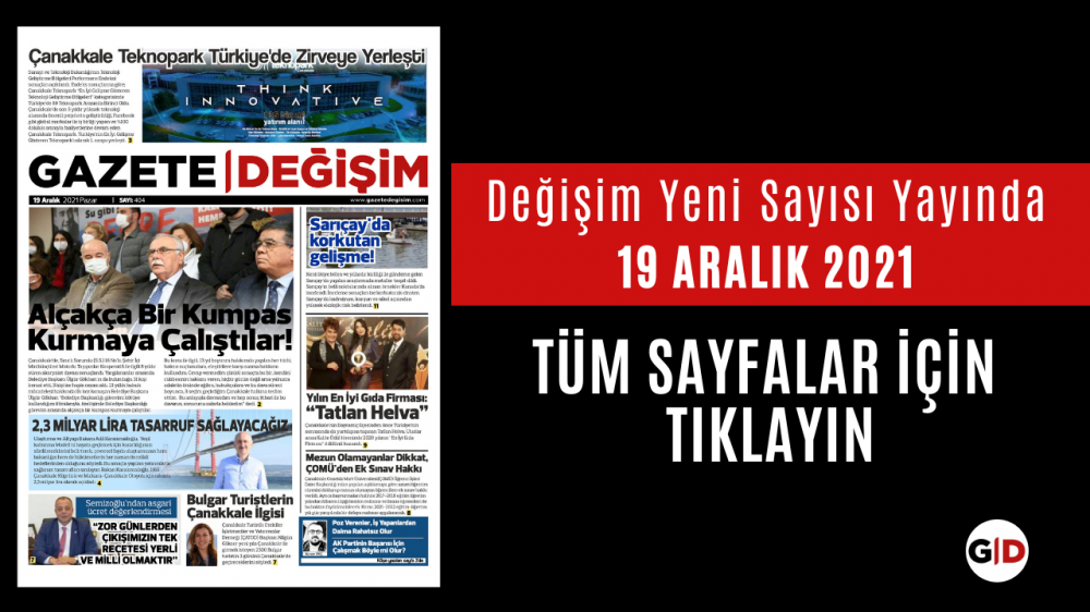 Değişim Gazetesi 19 Aralık 2021 Tarihli Manşeti